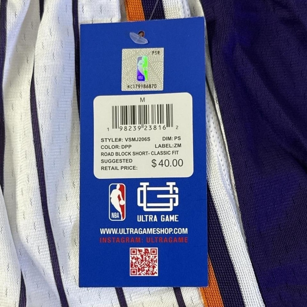 Phoenix Suns Pinstripe Shorts Men's Small Purple NBA NWT - Picture 3 of 8